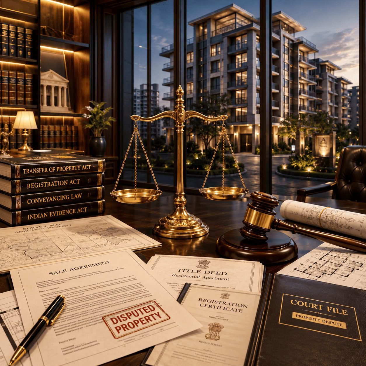 Title deed, sale agreement and registration certificate under review at the chambers